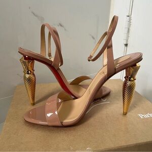Brand New 💯 Christian Louboutin Lipqueen 100 color: Nude/gold size 40